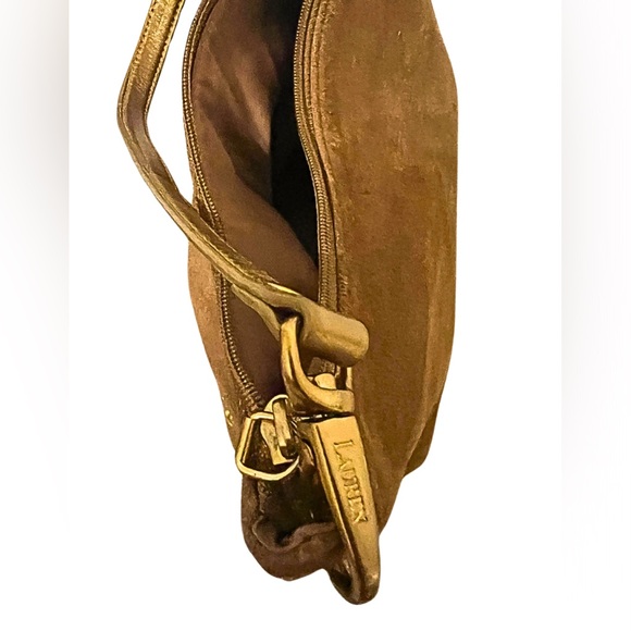 Lauren Ralph Lauren Brown Suede Purse Handbag Tote - Picture 3 of 5